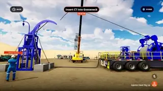 Simulador de realidad virtual de una plataforma de perforación, capturado desde el visor